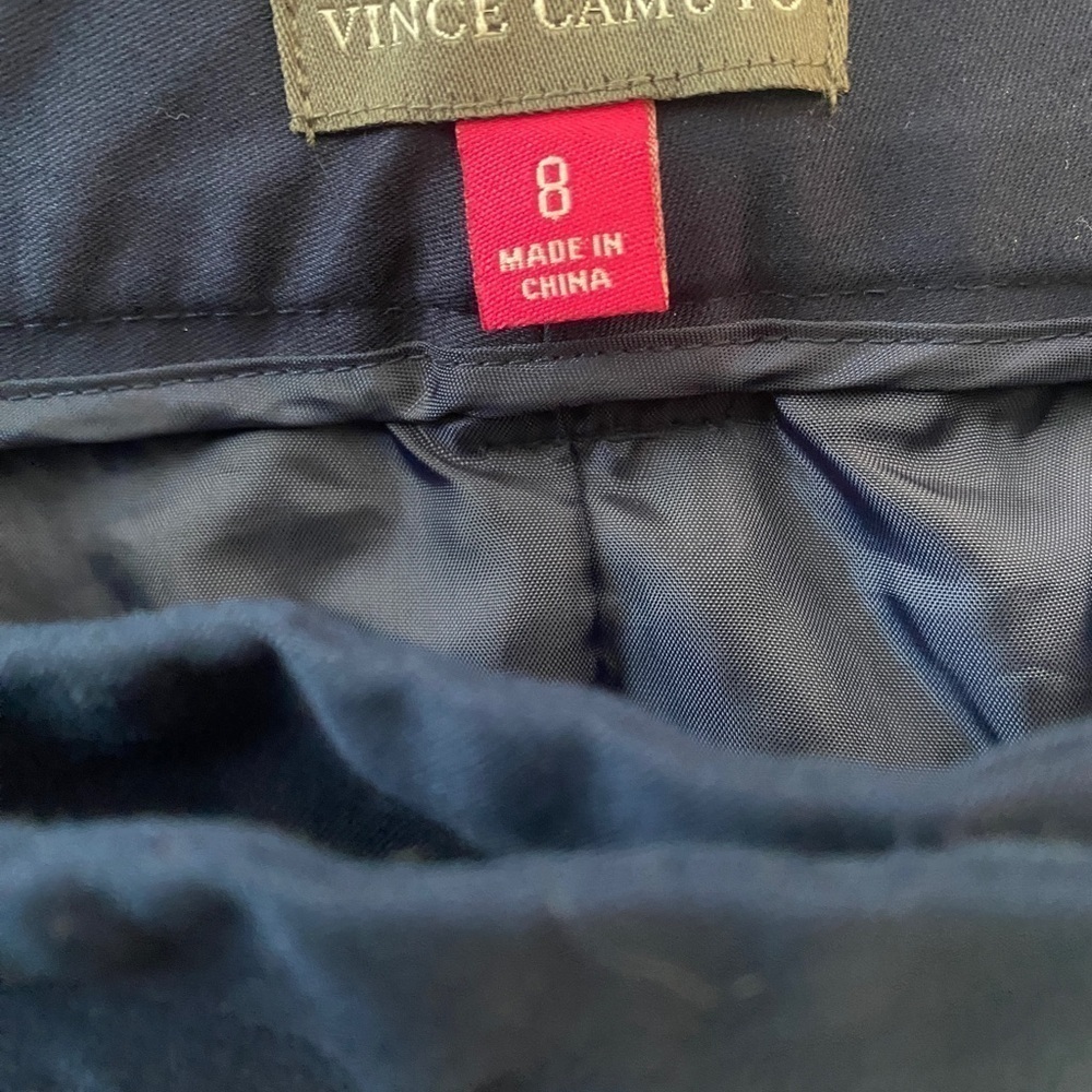 Vince Camuto Navy Blue Khaki Skirt w Pockets sz 8 - Picture 4 of 7